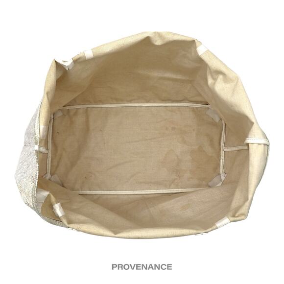 🔴 Goyard St. Louis Tote GM Bag - White Goyardine - Picture 10 of 13